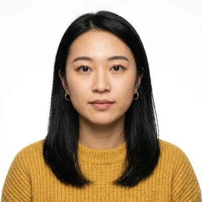 Prepared exam photo with a white background and adjusted head framing